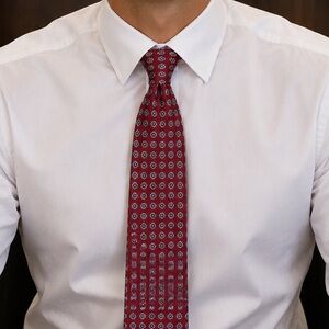 Kiton Burnished Cherry Silk Medallion Tie